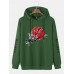 Mens Wintersweet Print Chinese Long Sleeve Hooded Sweatshirts