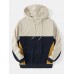 Mens Color Block Irregular Spliced Long Sleeve Hoodies