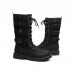 Men Classic Black Biker Boots Metal Buckle Motorcycle Boots